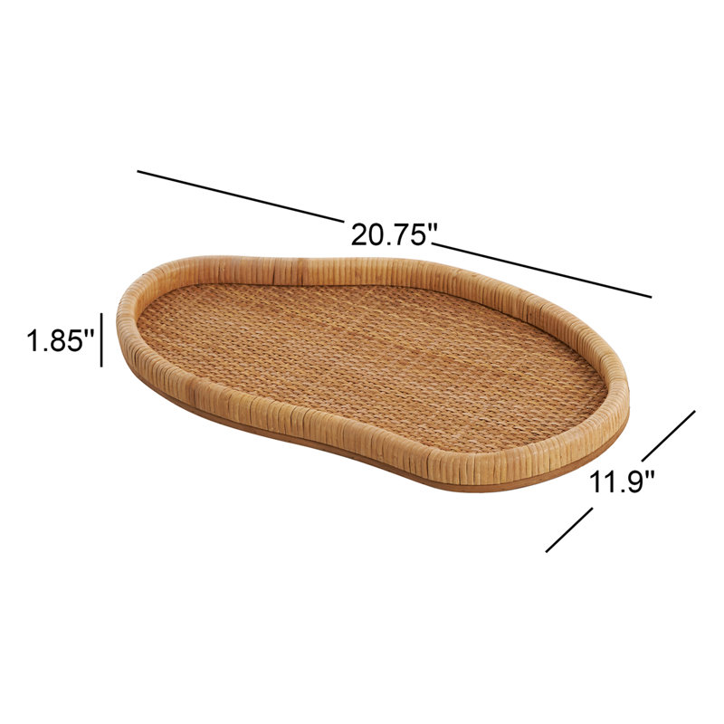 Cole And Grey Rattan Handmade Woven Living Room Decor Tray