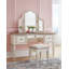 Ensemble coiffeuse avec tabouret et miroir Heraldas