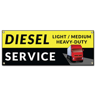 Diesel Service Light Medium Heavy-Duty 18" X 48" Banner