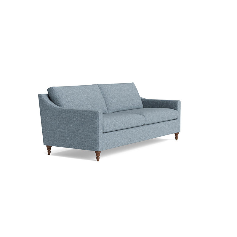 Vera Sofa (85"), Walnut Finish (Turned), Velvet - Sage