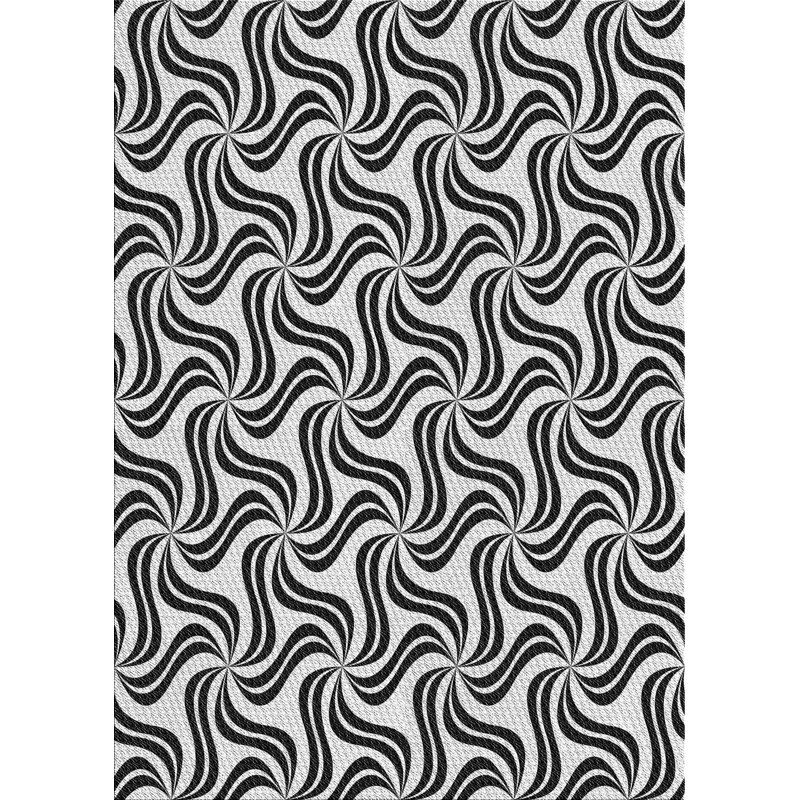 Tapis noir en laine touffeté à la main Deantrei