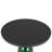 19" Round Side End Table Glass/Sintered Stone Top With Powder-Coated Black Rim And Tempered Glass Base-109367867-122913913