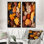 Ensemble de salon art mural jaune et orange feuilles d'automne Mapple I - 2 feuilles