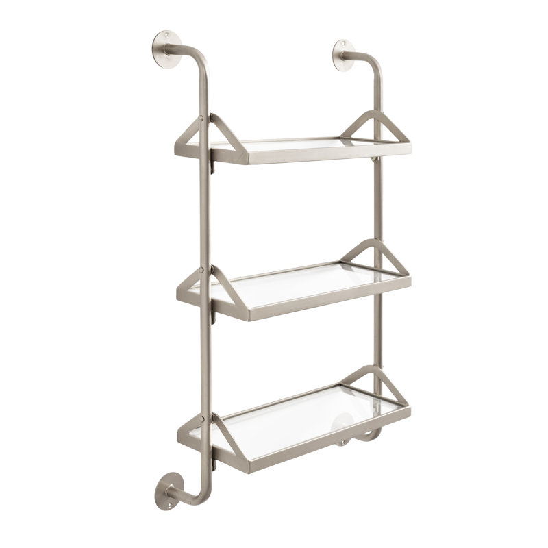 Tiered Storage Wall Shelf, Silver