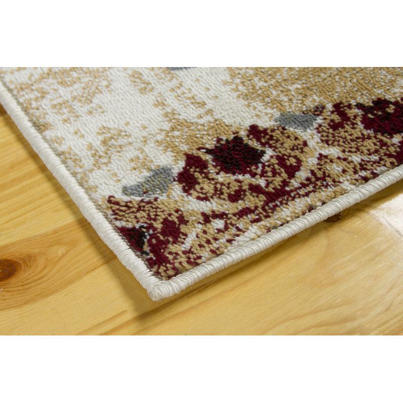 Tapis rouge en jute Noren Ikat, Rectangle 2 pi x 3 pi