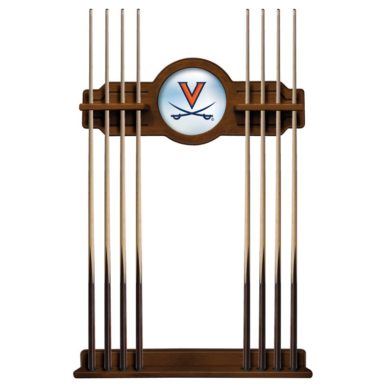 Holland Bar Stool Wood Pool Cue Rack, Chardonnay, Virginia Cavaliers