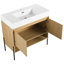 Meuble-lavabo de 36 po avec lavabo en résine et armoire élégante - lavabo simple en chêne forme polyvalente 36