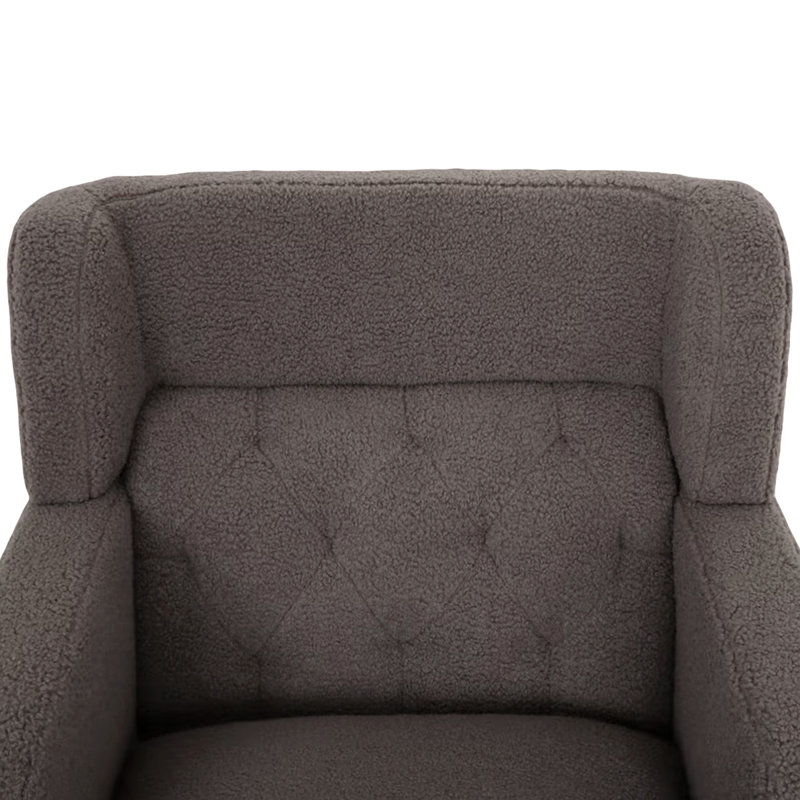 Chaise d'appoint rembourrée Charvae, Teddy brun
