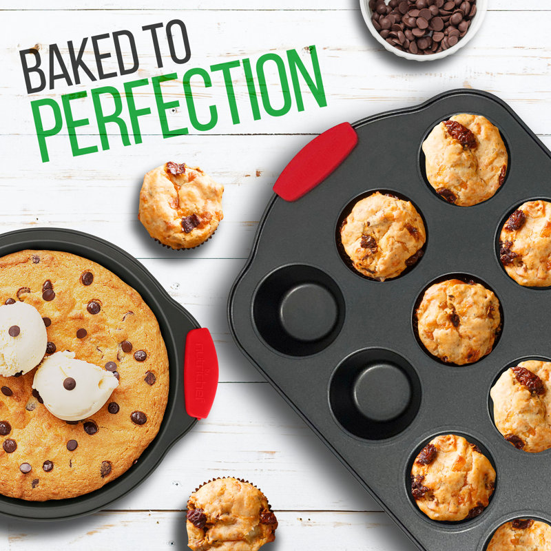 NutriChef 21-Piece Black and Red Non-Stick Cookware Set