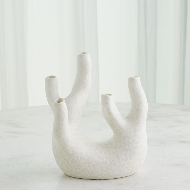 Vase de table en grès, Blanc