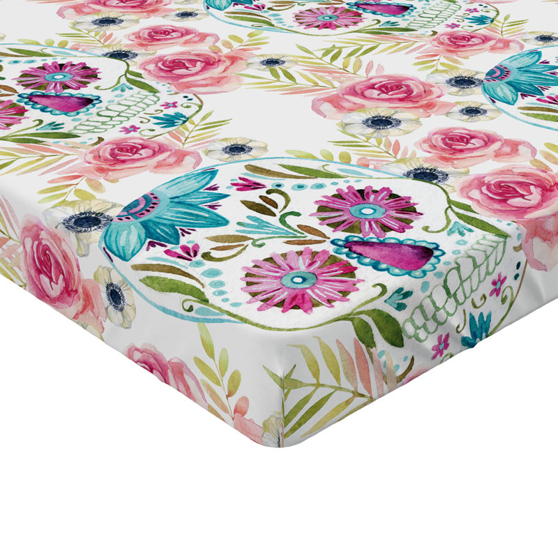 Drap-housse Ambesonne, Drap-housse de taille très grand, Rose pastel, turquoise / floral