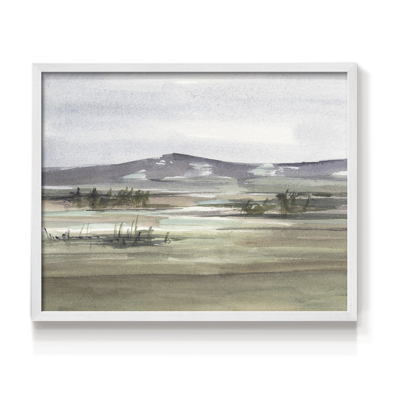 Muted Marsh I -Framed Print - Restickable, 16" H x 20" W, White