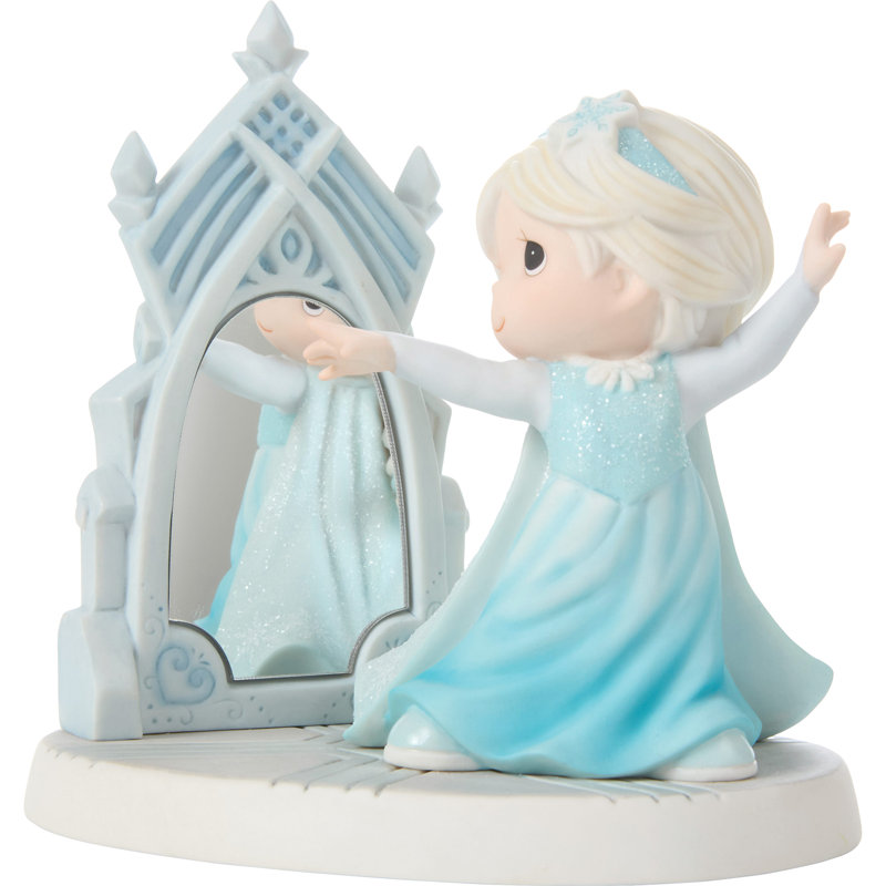Figurine Precious Moments Disney Frozen Elsa posant avec miroir 6,25 pouces