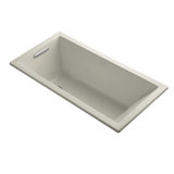 Underscore® 60" x 30" Drop-In or Undermount Acrylic Soaking Bathtub with Sloped Backrest