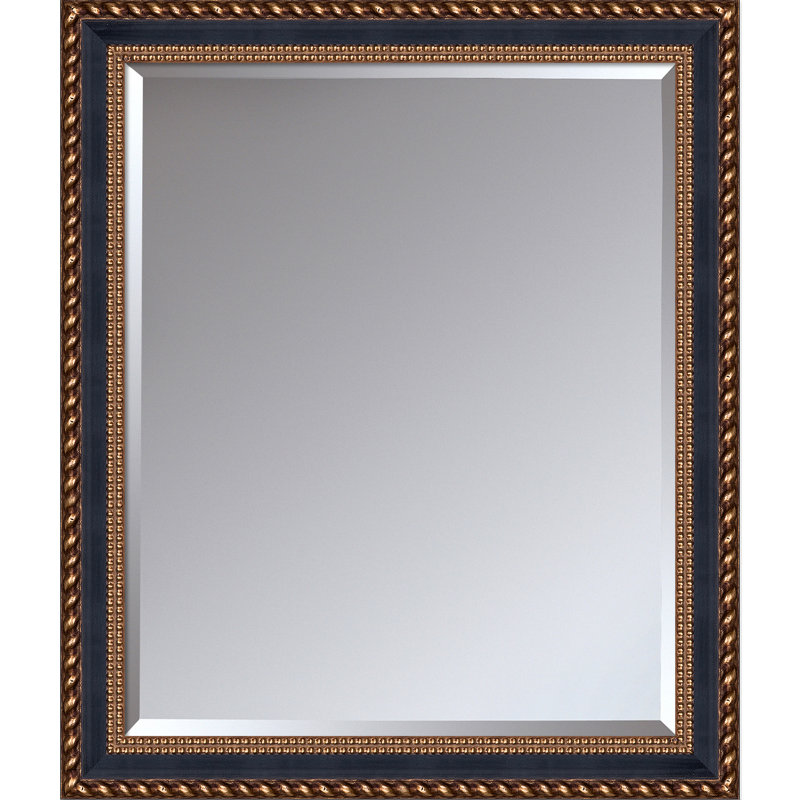 Miroir décoratif biseauté traditionnel tressé Rast, 28,75 po x 24,75 po