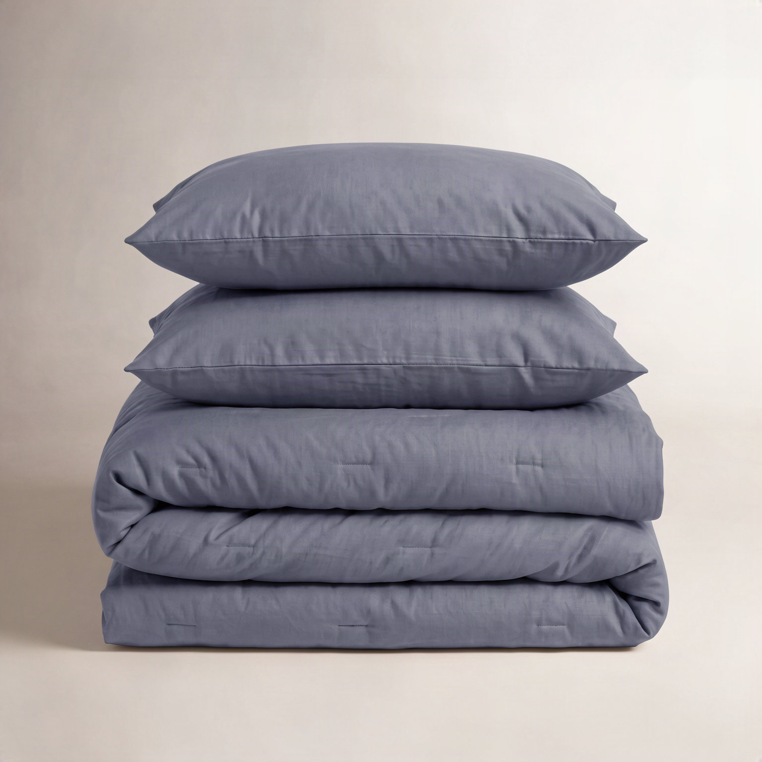 Pre-Washed Cotton Comforter Set, Queen Comforter + 2 Additional Pieces, Denim Blue