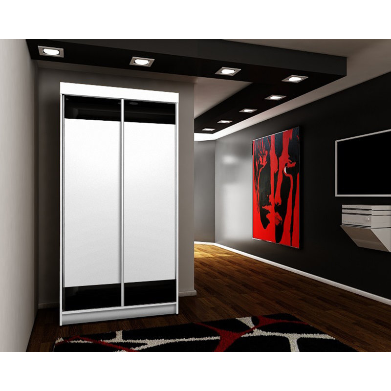 Lyrissa 2 Door Wardrobe, White/Black