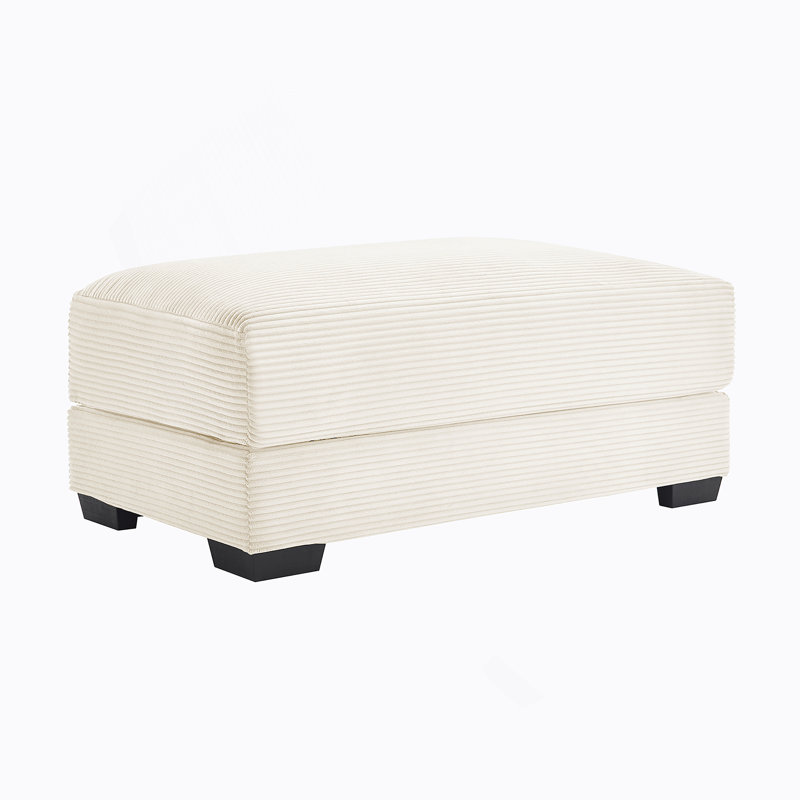 28 repose-pieds en velours côtelé - Crème, Crème