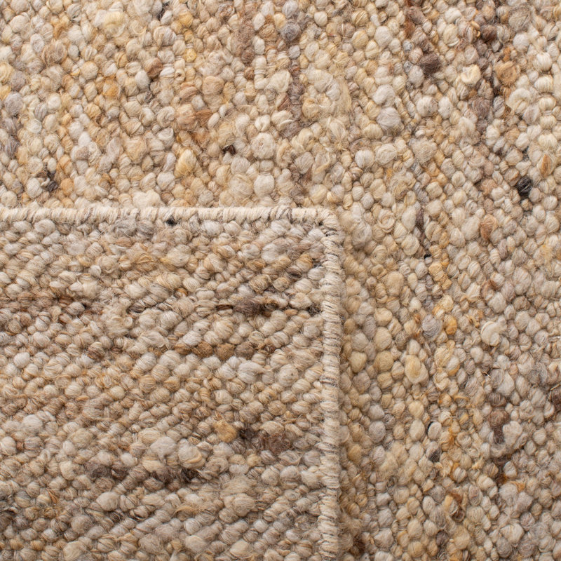 Tapis beige en laine / coton tissé à la main Sisco, Rectangle 9 pi x 12 pi