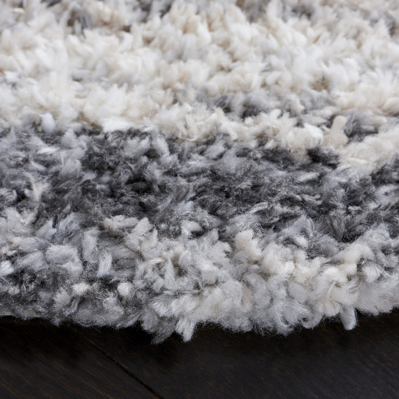Mena Abstract Gray/Ivory Area Rug, Rectangle 8' x 10'