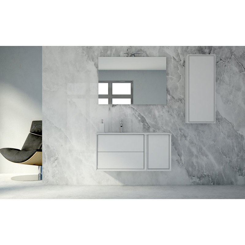 Walbrook 13.8'' Single Bathroom Vanity Base Only, Matte White