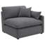 Canapé modulaire en L avec repose-pieds en velours de 122 po Hobo-137563212