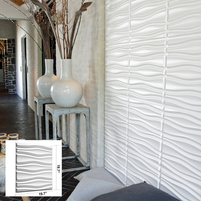 Plant Fibre 19.68" L x 19.68" W Flows Design 12-Piece Wallpaper Panel