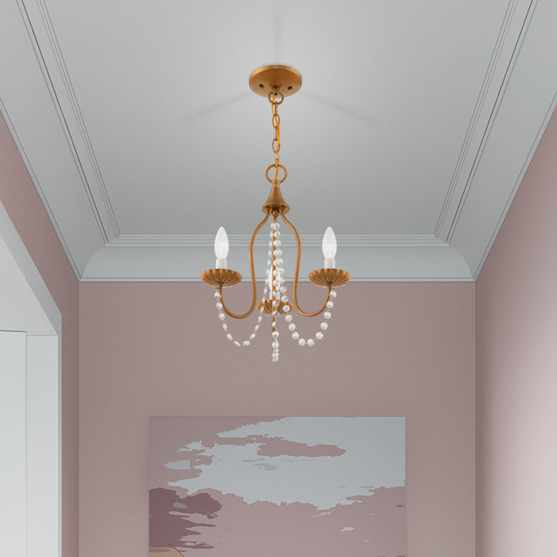 Lustre 3 lumières façon bougie Burvale, Doré