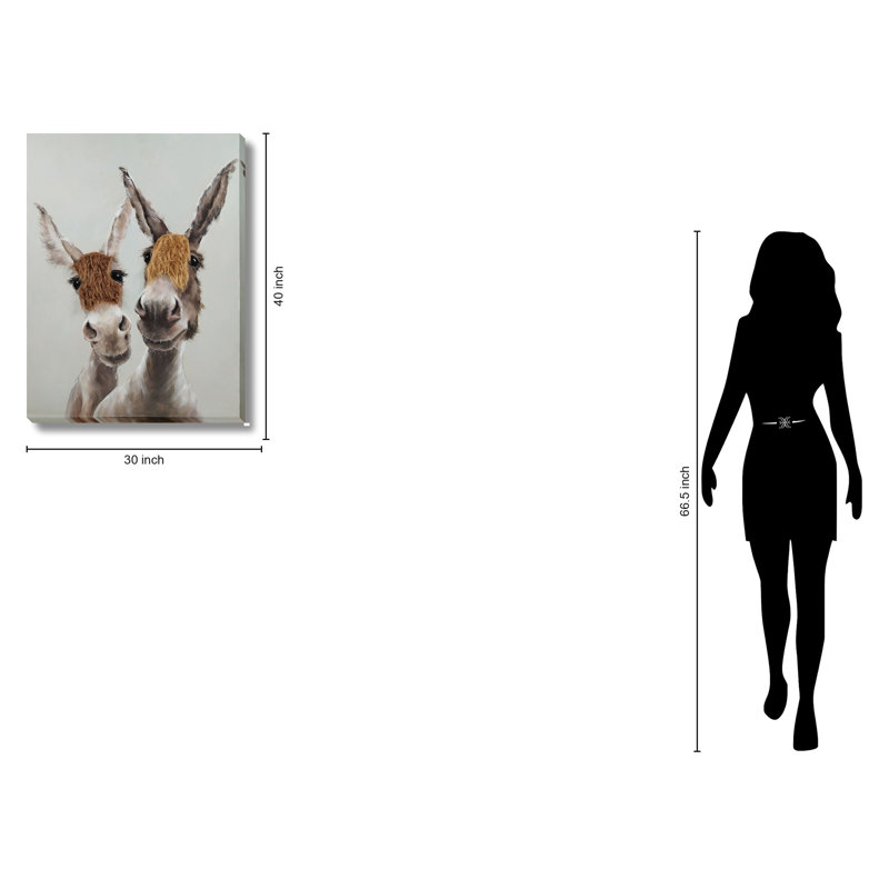 Art mural sur toile Cheeky Donkey Duo - 30 po x 40 po