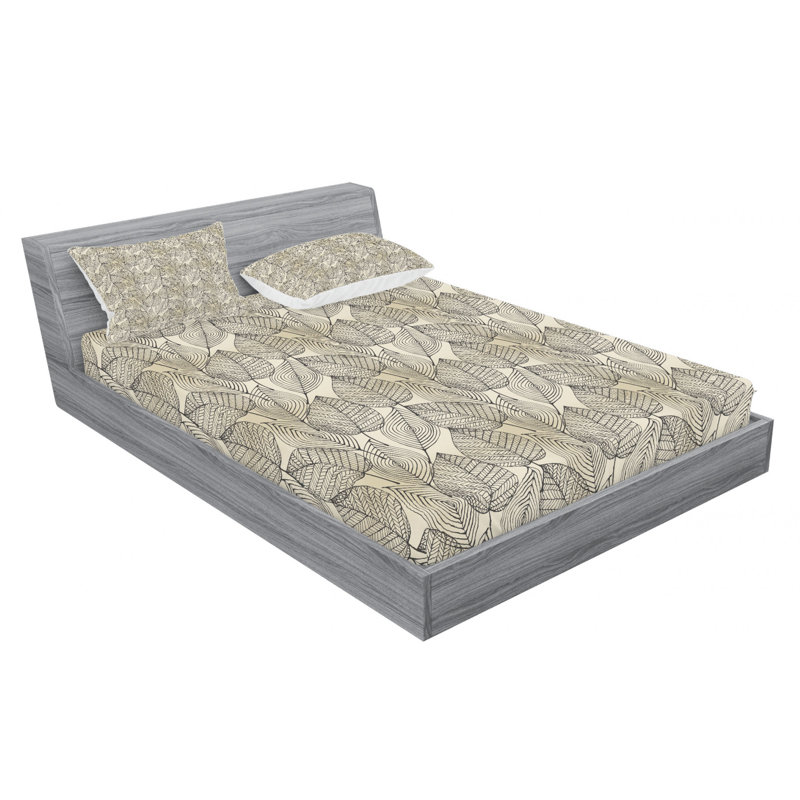 Microfiber Floral Sheet Set, Full Sheet Set with Fitted Sheet