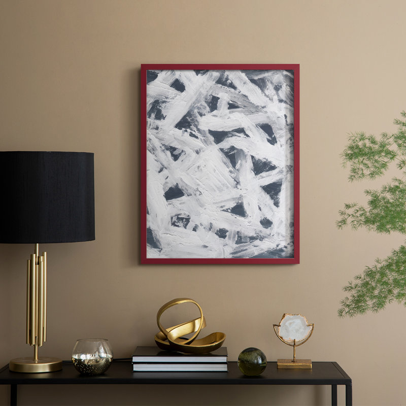 «Diving Into Indigo I», reproduction encadrée - bois massif, H 21 po x l 17 po, Cadre rouge