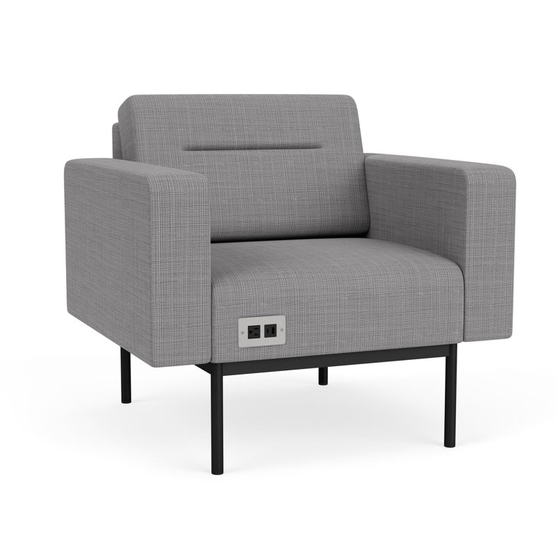 Chaise d'invité de réception Darsey, With Power, Black, Chambray Grey