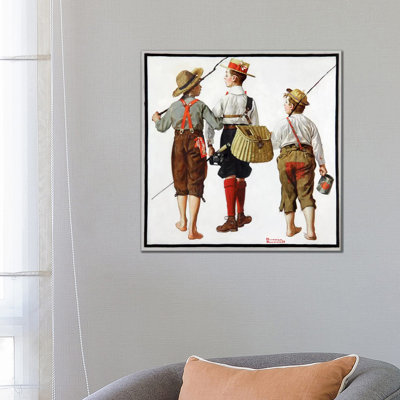The Fishing Trip by Norman Rockwell - Wrapped Canvas Print