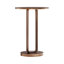 Table d'appoint ronde en métal antique de 15,81 po de hauteur avec piédestal unique, surface décorative de salon et décoration ovale ouverte