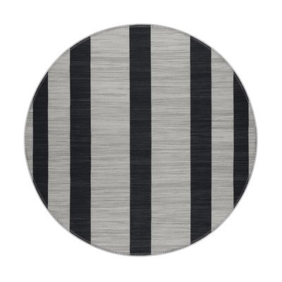 HorizontalStripes Gray Indoor and Outdoor Area Rug