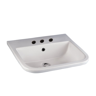 Lavabo de salle de bain rectangulaire encastré en porcelaine vitrifiée Series 600
