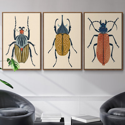 Collection Antique Coral VII - 3 pièces, reproduction d'art sur toile