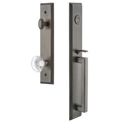 Carré One-Piece Handleset with Single Cylinder Deadbolt and D Grip with Bordeaux Knob