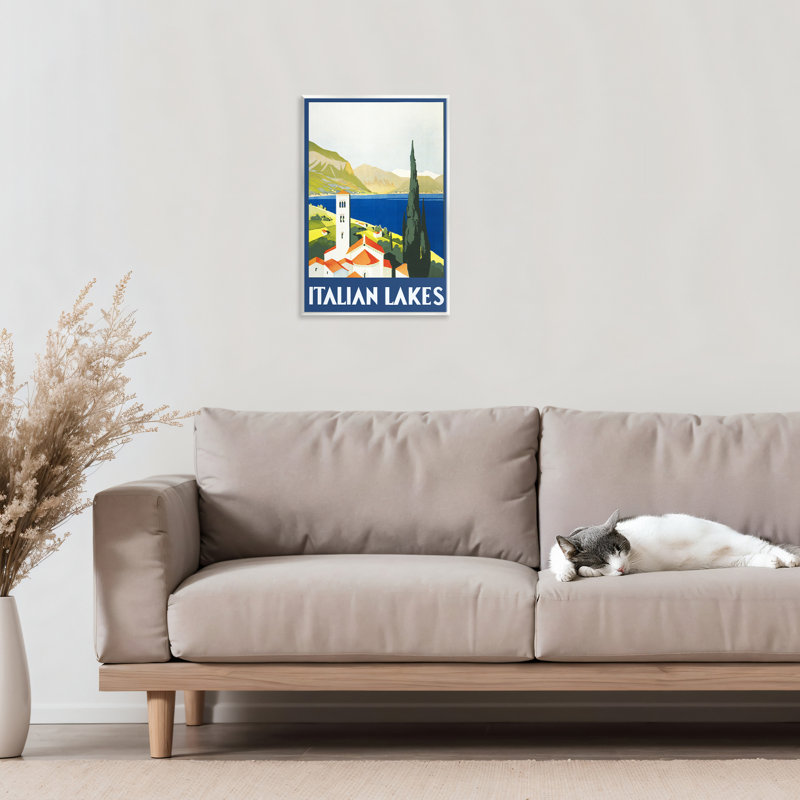 «Italian Lakes», plaque murale décorative de style italien par PIDDIX, H 15 po x l 10 po