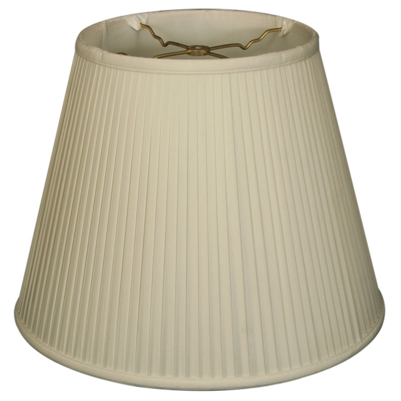 Abat-jour empire en soie / shantung empire, Beige/Or, H 12,5 po x l 16 po x P 16 po