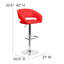 Contemporary Vinyl Adjustable Height Barstool with Rounded Mid-Back-538147958-538147963