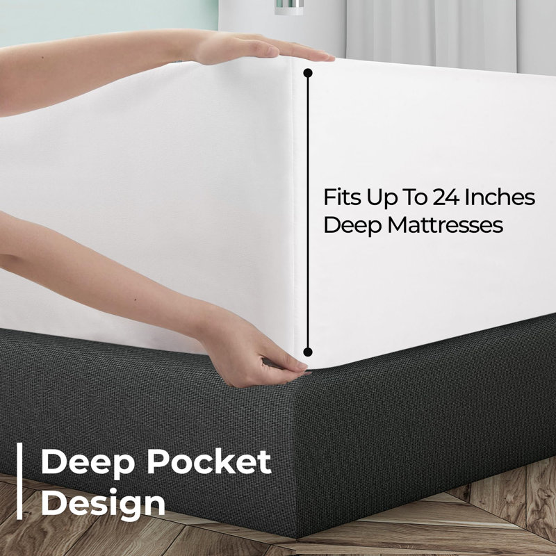Royale Linens Extra Deep Pocket Only | Size Deep Pocket | Fits 18 inch to 24 inch Thick Mattress | Soft & Breathable Elastic Sheets