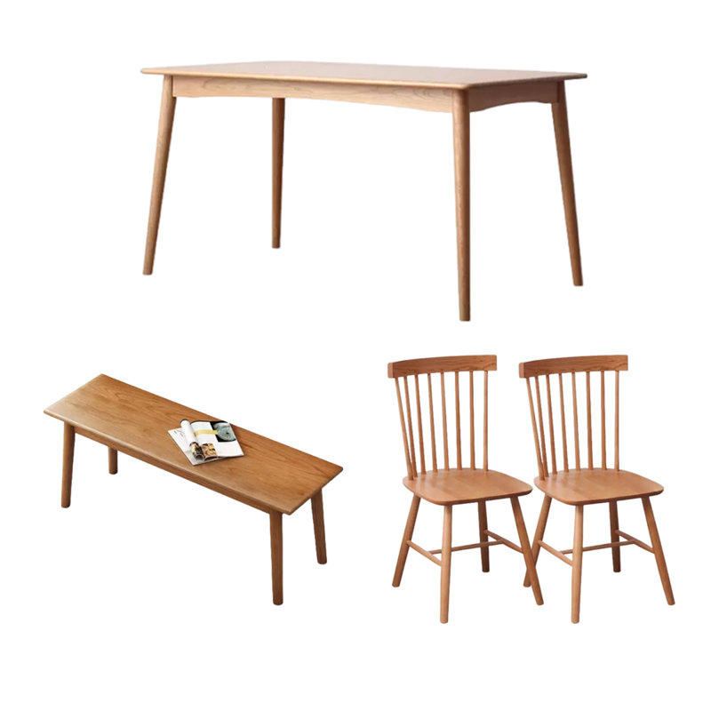 Table rectangulaire en bois massif domestique simple