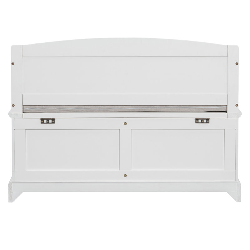 Banc à chaussures, banc de rangement pour chaussures rétro avec dispositifs de fermeture en douceur, coffre de rangement avec rangement caché et coussin pour l'entrée, le couloir, le salon