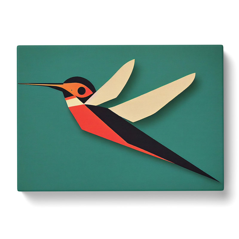 Brilliant Abstract Hummingbird - Wrapped Canvas Painting, 50cm H x 76cm W x 3cm D
