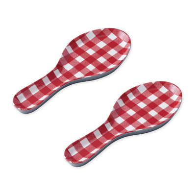 Gingham Black Spoon Rest