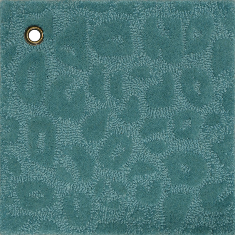 Leopardess Dusty Turquoise Hand-Tufted Responsible Wool Rug, Runner 2'6" x 5'
