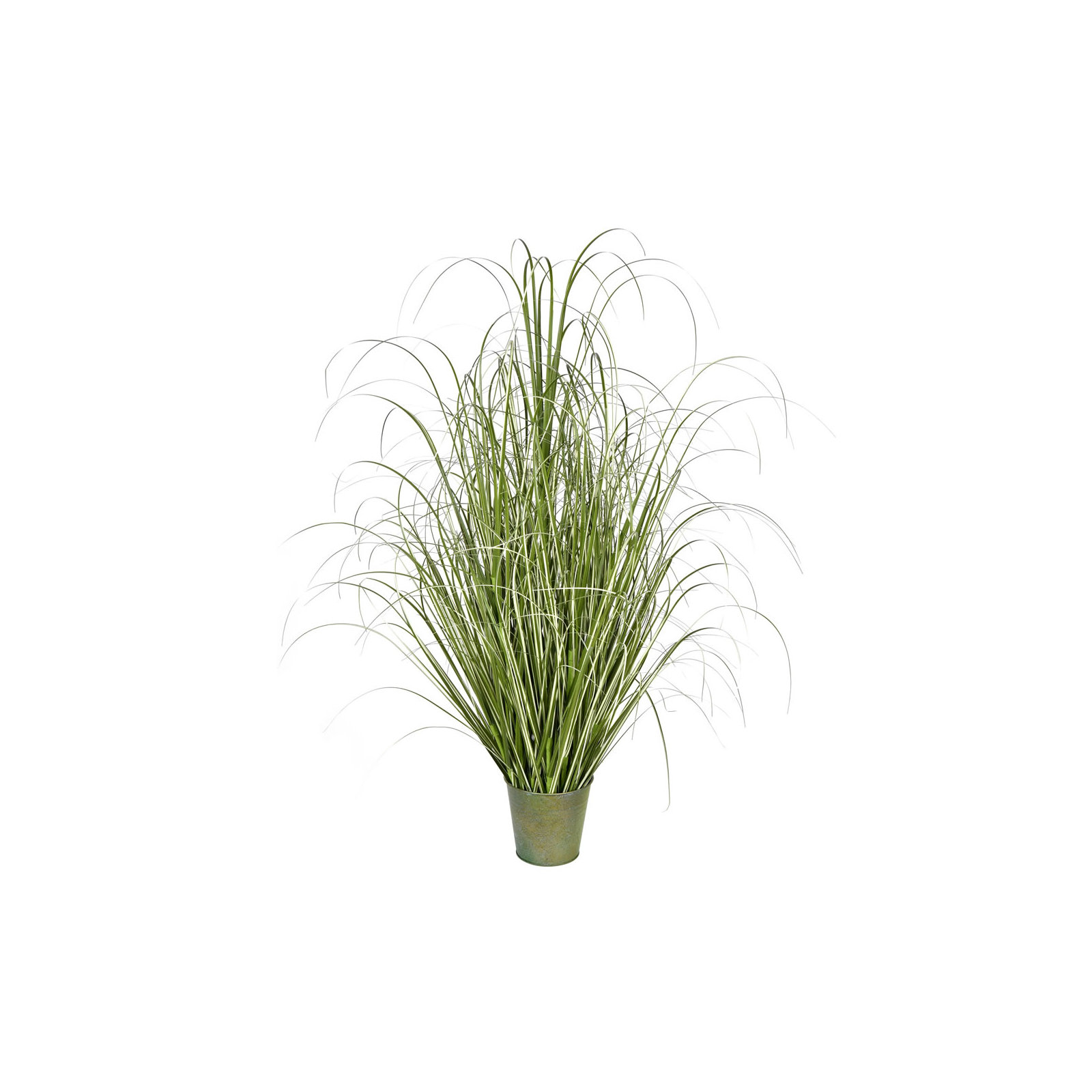 Artificial Green Grass in Metal Pot , 48" H x 25" W x 25" D