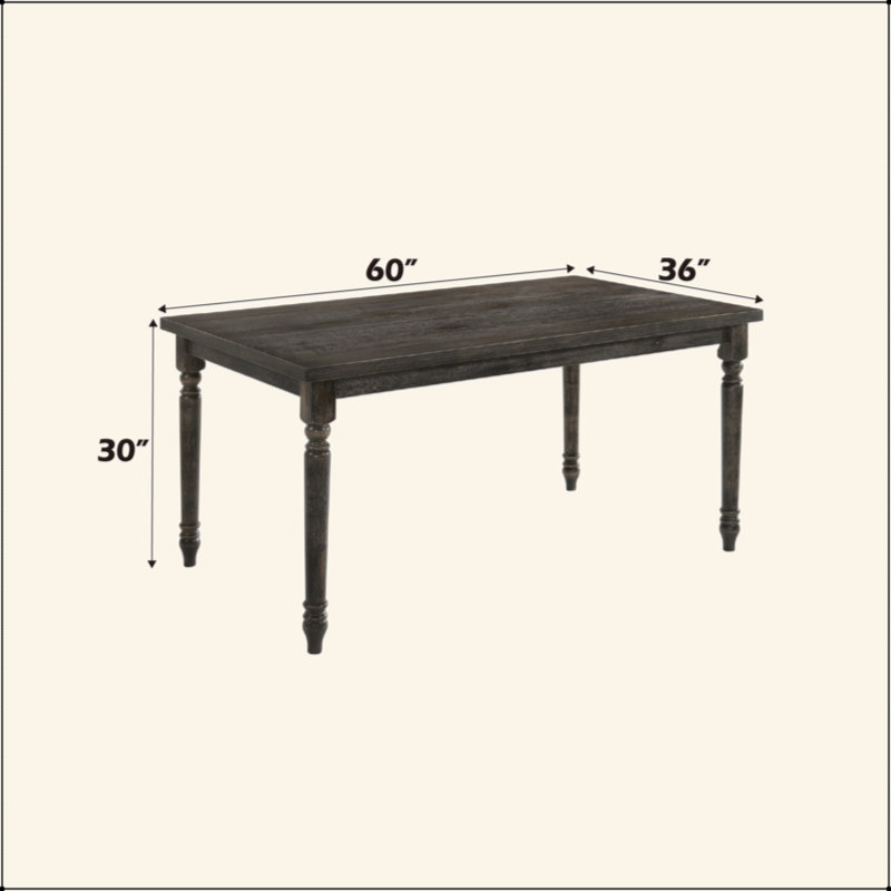 Weathered Gray Finish Dining Table