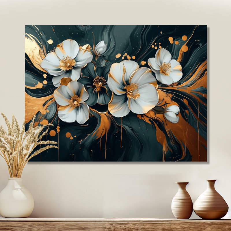 Monnestime - Décoration murale en métal fleurs sauvages, H 16 po x l 32 po